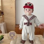 [66-100cm]英字&子犬柄 ケープ付き カバーオール - Image 11