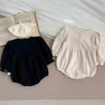 [66-100cm]韓国風 フリル プリント ロンパース - Image 7