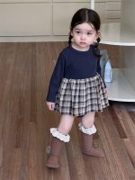 [66-100cm]ニット チェックのパッチワーク ワンピース - Image 8