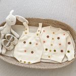 [66-90cm]サロペットorカーディガン ニット クリーム フラワー ベビー服 - Image 6