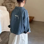 [90-150cm] リボン付き デニム アウター - Image 4