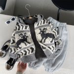 [80-150cm] フード付き ニット カーディガン - Image 3