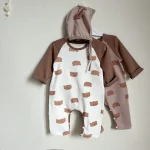 [66-90cm]熊プリント オールインワン - Image 4