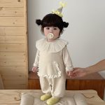 [73-100cm]大ポケット サロペットパンツ&フリルトップス - Image 3