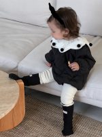 [66-90cm]暖かい ポンポン付き ロンパース - Image 4