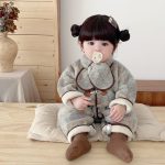 [66-100cm] 韓国風 あったか カバーオール&マフラー - Image 3