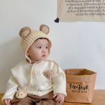 [66-100cm] ボタン カーディガン 無地 ニット セーター - Image 9