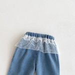 [90-130cm]レース付き デニムパンツ - Image 5