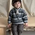 [73-110cm] レトロ ボーダー ニット - Image 8