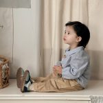 [73-100cm]カートゥーンチェックシャツ&コットンロングパンツ - Image 4