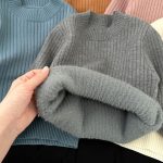 [73-110cm] あったか 無地 ニットセーター - Image 8