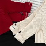 [73-110cm] 刺繍入り ハイネック ニット