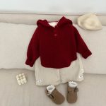 [73-110cm] フード付き ニット プルオーバー - Image 6