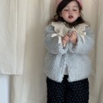 [73-110cm] 韓国風 フリルカラー あったか アウター