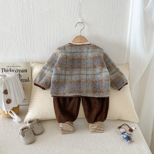 [73-100cm] チェックボア ジャケット