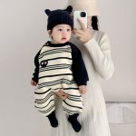 [66-100cm] ボーダー あったか カバーオール - Image 7