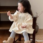 [66-90cm] 韓国風 丸襟 ワンピース - Image 4