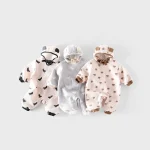 [66-90cm]オールインワン バナナ柄 ボンボン付き 厚手 可愛い ロンパース - Image 8