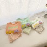 [66-90cm]スウェット スマイル柄 英字 可愛い トップス - Image 13