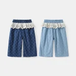 [73-120cm]デニム パンツ フリル ドット カジュアル ボトムス