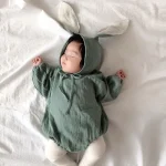 [66-100cm] スクエアフリル襟ORシンプル ロンパース - Image 2