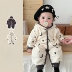 [66-100cm] 星と月柄 あったか カバーオール - Image 4