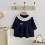 [73-110cm]小花 刺繍 ニット ワンピース - Image 13