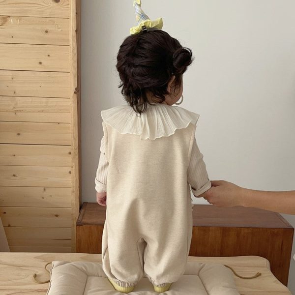 [73-100cm]大ポケット サロペットパンツ&フリルトップス