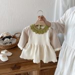 [73-110cm]コントラストカラー ニット ワンピース - Image 2