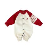 [66-100cm] わんちゃん 刺繍 ニットカバーオール - Image 6