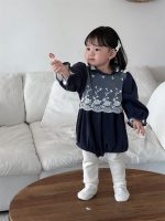 [66-90cm]レース 花刺繡 ロンパース - Image 7