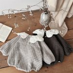 [73-100cm]暖かい フリル襟 ロンパース - Image 3