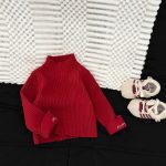 [73-110cm] 刺繍入り ハイネック ニット - Image 4