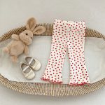 [73-110cm]小花柄 くまベルボトムパンツ - Image 2