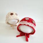 [GOODS]三つ花 レース ベビー ボンネット - Image 3