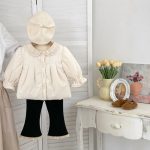 [73-120cm] レース襟 裏起毛 コットン コート - Image 17