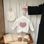 [73-110cm] ハート クールネック セーター - Image 2