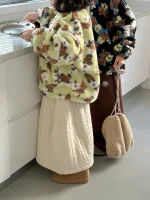 [90-150cm] 花柄 ボア アウター - Image 4