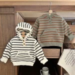 [66-100cm] フーディ ニット プルオーバー - Image 2