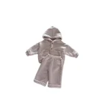 [73-120cm] フード付き カジュアル ボア セットアップ - Image 3