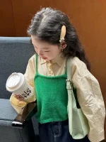 [90-140cm] グリーンキャミOR シャツ ORデニム スカート - Image 9