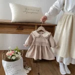 [73-110cm]ワンピース 丸襟 フリル 着心地良い 女の子 - Image 4