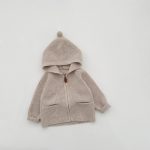 [73-110cm] 無地 フード付き ニット カーディガン - Image 8