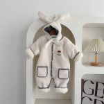 [66-100cm] シープ ボア カバーオール&フード - Image 9