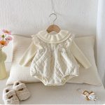 [66-90cm] ベロア 中綿 ロンパース - Image 3