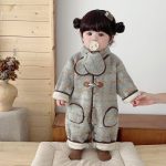 [66-100cm] 韓国風 あったか カバーオール&マフラー - Image 2