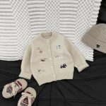 [66-110cm] わんちゃん 刺繍 カバーオール/カーディガン - Image 3