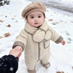 [66-100cm] キルティング あったか カバーオール&マフラー - Image 3