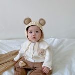 [66-100cm] ボタン カーディガン 無地 ニット セーター - Image 3