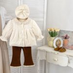 [73-120cm] レース襟 裏起毛 コットン コート - Image 2